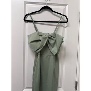 Shein Sage Dreen large bow spaghetti strap maxi midi dress size S
